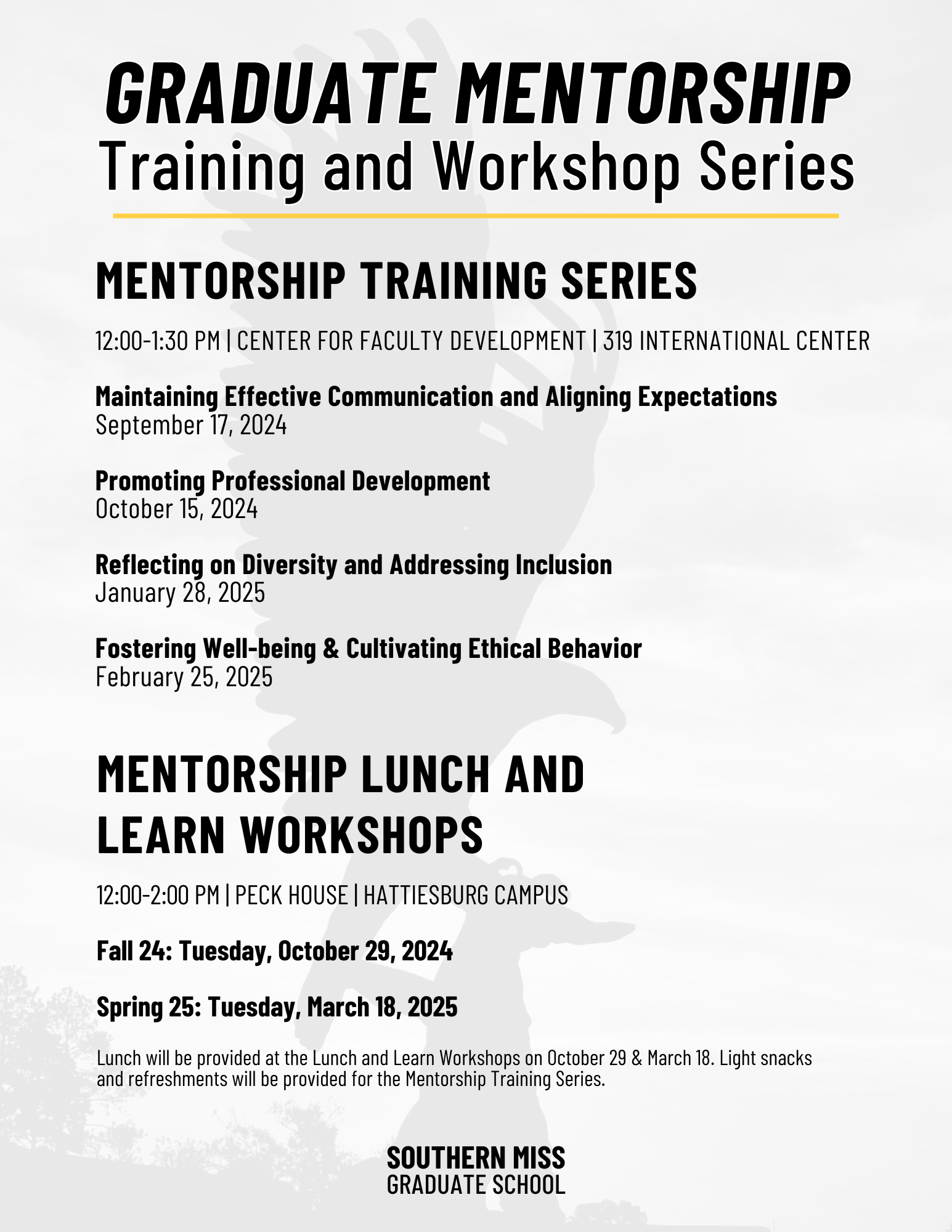 Graduate Mentorship Series Schedule