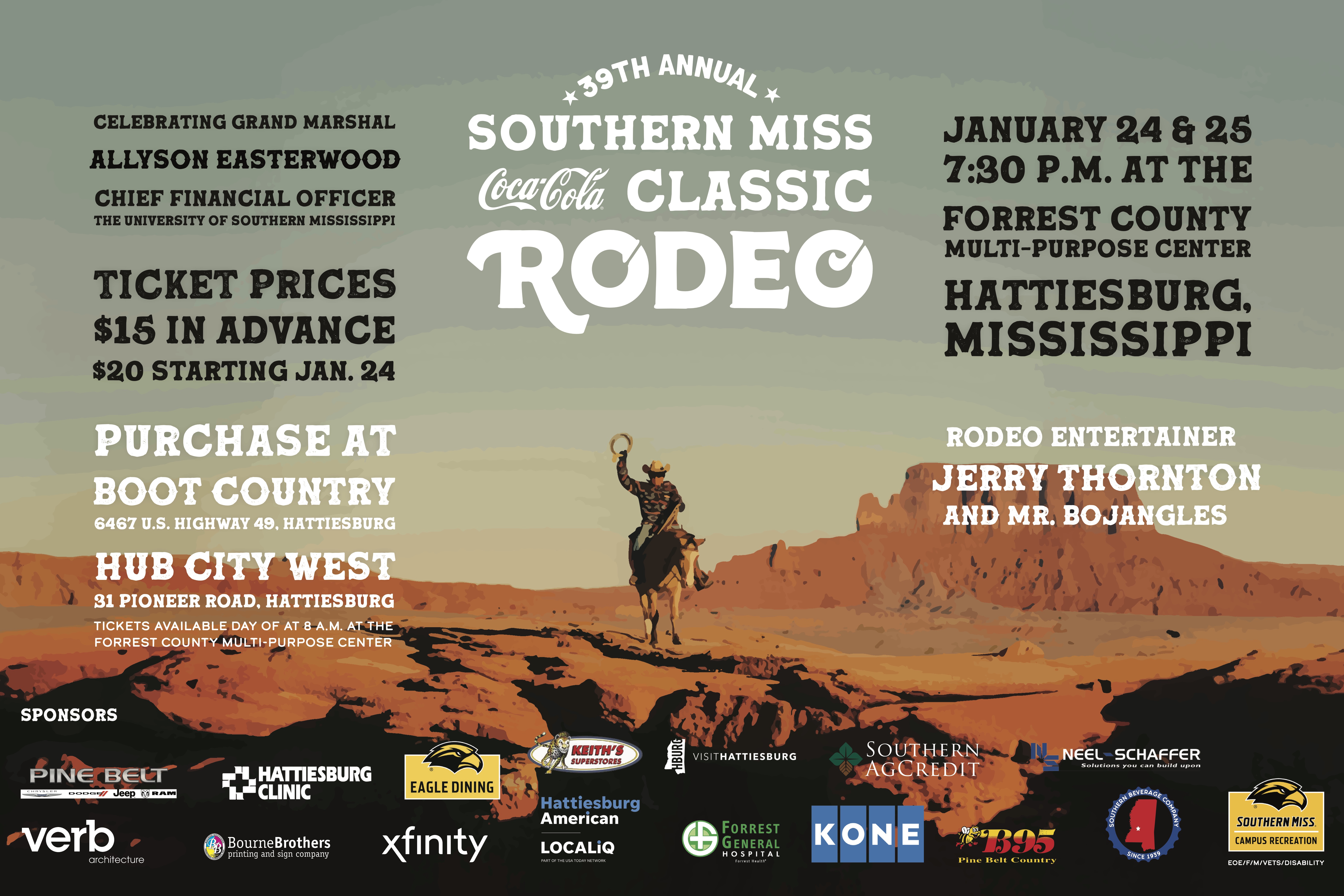 2025 Southern Miss Coca Cola Classic Rodeo Poster