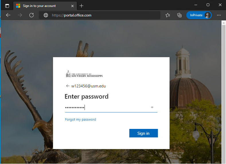 Enter CampusID password