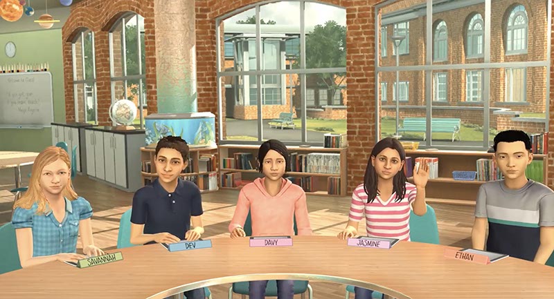 Avatars in a virtual classroom