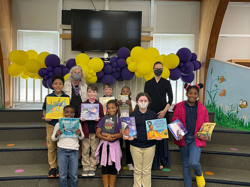 Children with the books