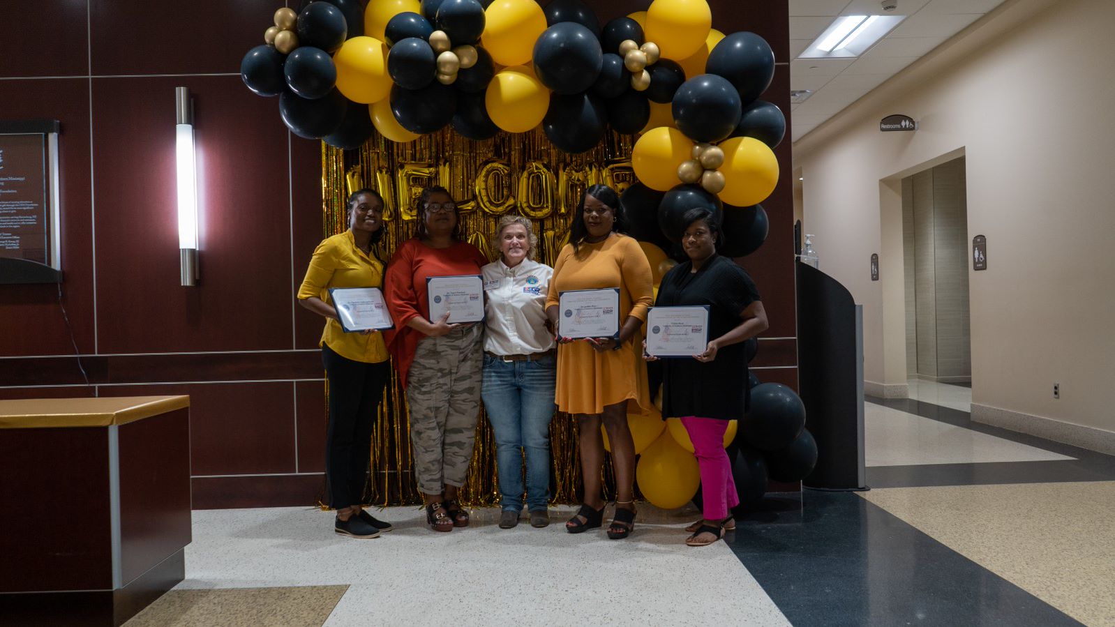 Pictured left to right: Dr. Charkarra Anderson-Lewis, Dr. Tanya Funchess, SFC September D. Wallace, Mrs. Jacqueline Sims, Mrs. Vickie Reed