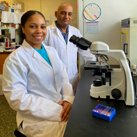 Left to right: Latoyia Downs (graduate student and co-author) and Dr. Deepak Kumar (Lead author) 