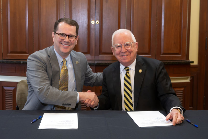 Mississippi College President Blake Thompson with Dr. Joe Paul