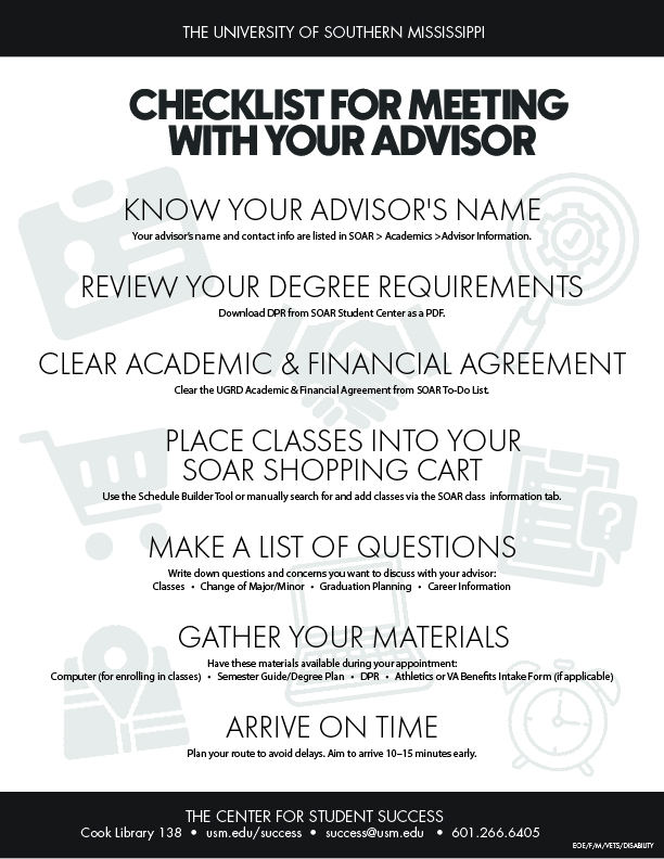 Checklist for Advisor Meeting